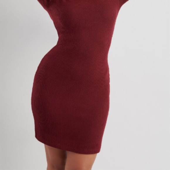 Mock Neck Puff Sleeve Dress - Picture 3 of 3